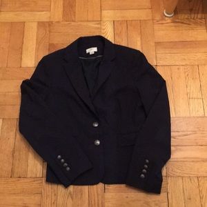 Ann Taylor Loft Navy Blazer gray buttons Size 6